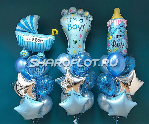 Букет шаров на рождение мальчика