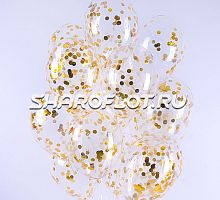 Связка шаров с золотым конфетти 30см