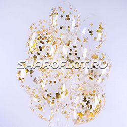 Связка шаров с золотым конфетти 30см