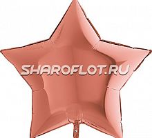 Шар Звезда Розовое Золото 80см