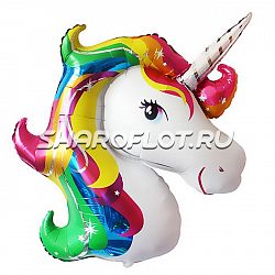 Шар Единорог радужный Голова 75см