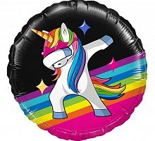 Шар Круг Единорог Модный 40см 