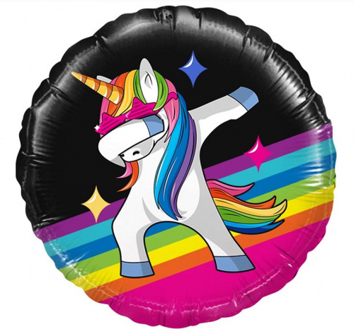 Шар Круг Единорог Модный 40см 