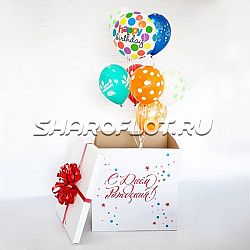 Коробка сюрприз с шарами ассорти
