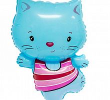 Мини-шар Котенок Голубой 25см