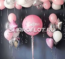 Украшение шарами на выписку девочки
