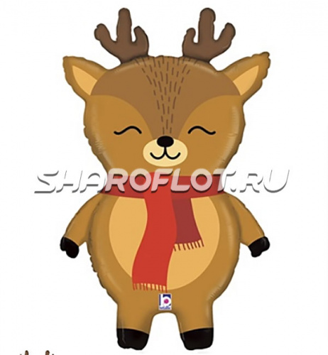 Шар Олень в шарфике 70см