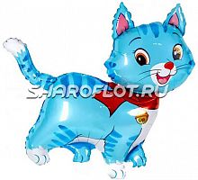 Шар Котенок (голубой) 85см