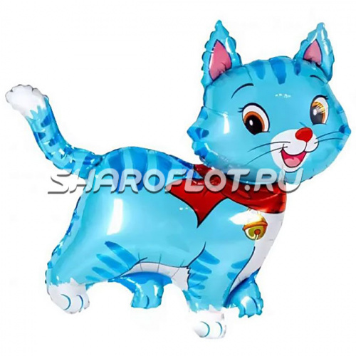 Шар Котенок (голубой) 85см