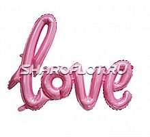 Шар Надпись love Розовая 80см