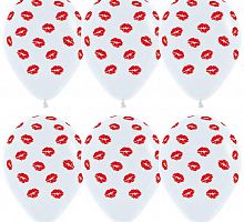 Белые шары с поцелуями 40см