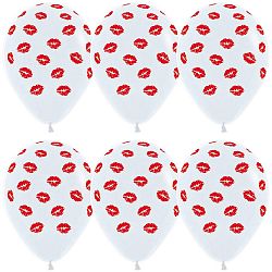 Белые шары с поцелуями 40см