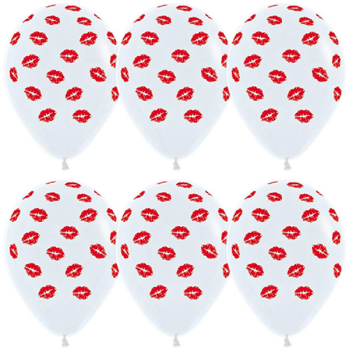 Белые шары с поцелуями 40см