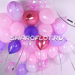 Шарики Розово Фиолетовое Ассорти девочки 30см