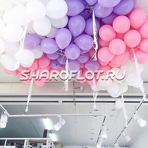 Шары сиреневые, розовые, белые 30см