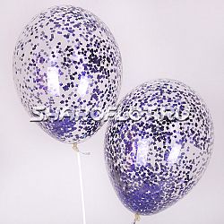 Шар с Фиолетовым конфетти