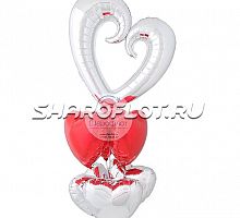 Фонтан "Серебро-Рубин с сердцем (вензель)"