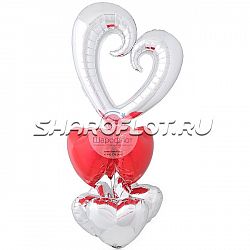 Фонтан "Серебро-Рубин с сердцем (вензель)"