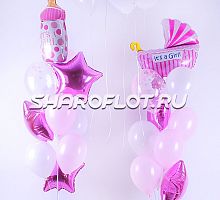 Оформление шариками для новорожднной девочки