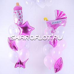 Оформление шариками для новорожднной девочки