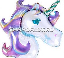 Шар Единорог Сиреневый голова 75см