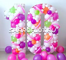 Композиция из шаров цифра 10 (аэромозайка)