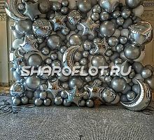 Фотозона из шаров Звездное небо 3х2м на каркасе