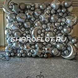 Фотозона из шаров Звездное небо 3х2м на каркасе