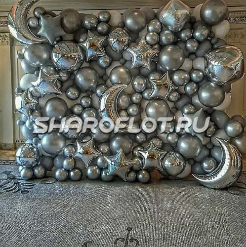 Фотозона из шаров Звездное небо 3х2м на каркасе Фотозона из шаров Звездное небо 3х2м на каркасе