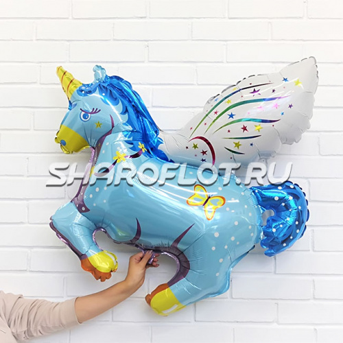 Шар Единорог голубой 70см Шар Единорог голубой 70см