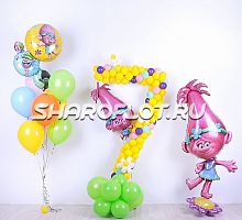 Композиция из шаров Розочка поздравляет