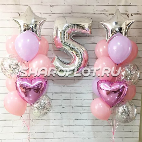 Фонтан из шаров с цифрой