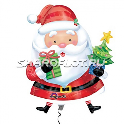 Шар Санта с елочкой 60см
