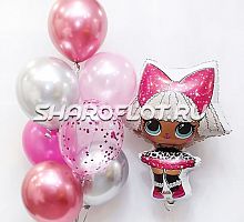 Фонтан из шаров с куклой Лол