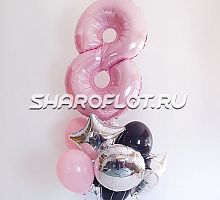 Букет шаров с цифрой 8