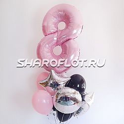Букет шаров с цифрой 8