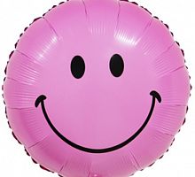 Шар Круг Смайл Сиреневый 45см