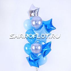 Звездный фонтан синих шариков