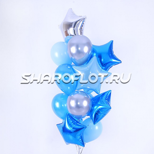 Звездный фонтан синих шариков