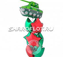 Букет шаров «Красная армия» (с танком)