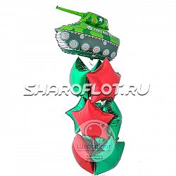 Букет шаров «Красная армия» (с танком)