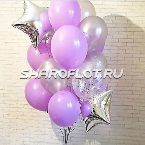 Фонтан из шаров и звезд