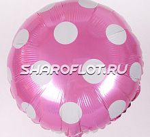 Круг Розовый Горох Белый 40см