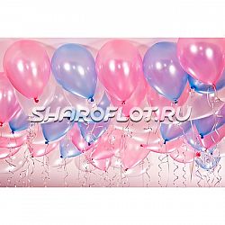 Шарики голубые, розовые 30см