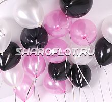 Шарики Розовые Черные Белые 30см
