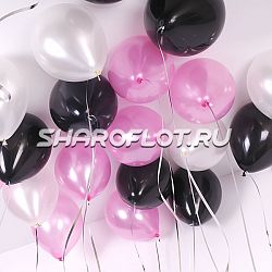 Шарики Розовые Черные Белые 30см