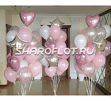 Большой фонтан розово-серебрянный