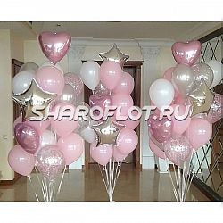 Большой фонтан розово-серебрянный