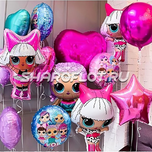 Сет из шаров с куклами Лол