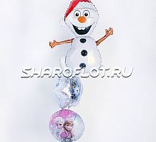 Фонтан со снеговиком